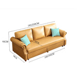 Stylish Yellow Faux Leather Sofa with Solid Wood Frame - Modern & Durable fwlp-945