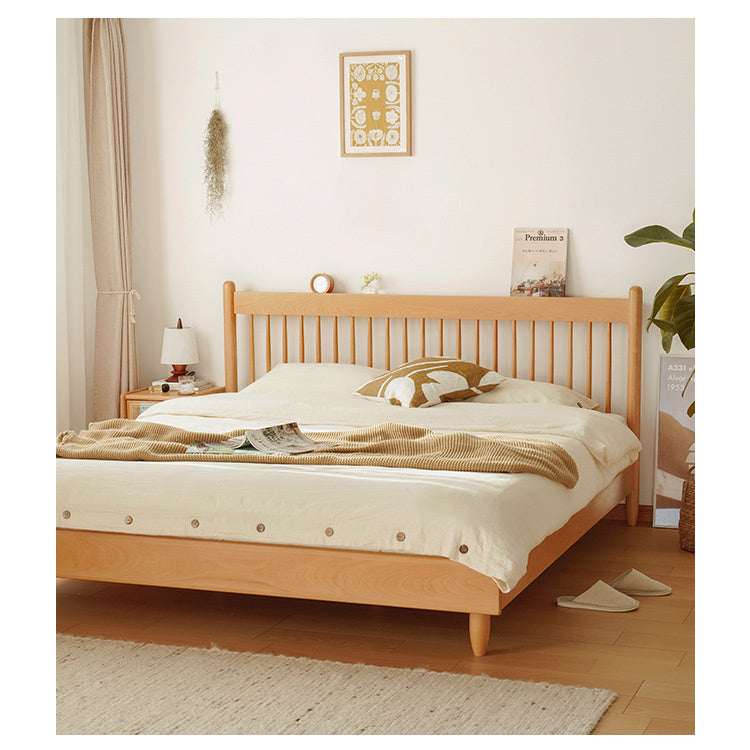 Elegant Beech Wood Bed Frame With Sturdy Metal Support fxgmz-583