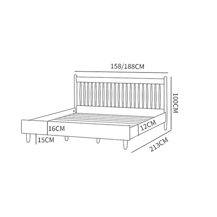 Elegant Beech Wood Bed Frame With Sturdy Metal Support fxgmz-583