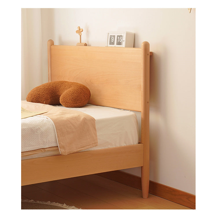 Stylish Beech Wood Bed Frame with Metal Accents for Modern Bedrooms fxgmz-584