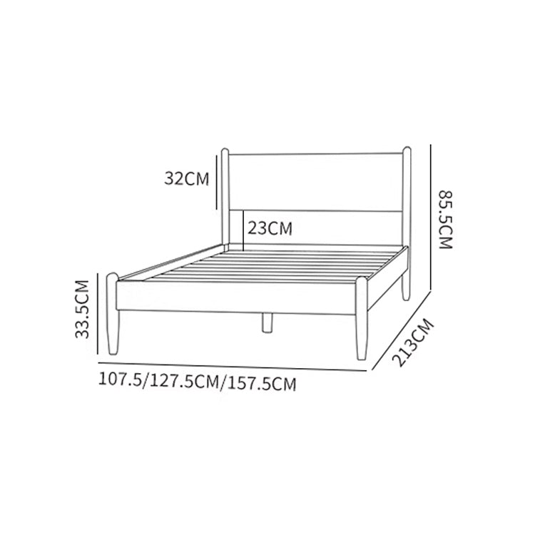 Stylish Beech Wood Bed Frame with Metal Accents for Modern Bedrooms fxgmz-584