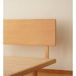 Sleek Beech Wood Bed Frame with Modern Metal Accents for a Stylish Bedroom fxgmz-587