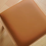 Mid-Century Modern Beech Wood & Rattan Dining Chair with Brown PU Leather Seat fxgmz-592