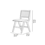 Mid-Century Modern Beech Wood & Rattan Dining Chair with Brown PU Leather Seat fxgmz-592