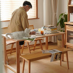 Stunning Natural Beech Wood Table - Elegant and Durable Furniture Piece fxgmz-600