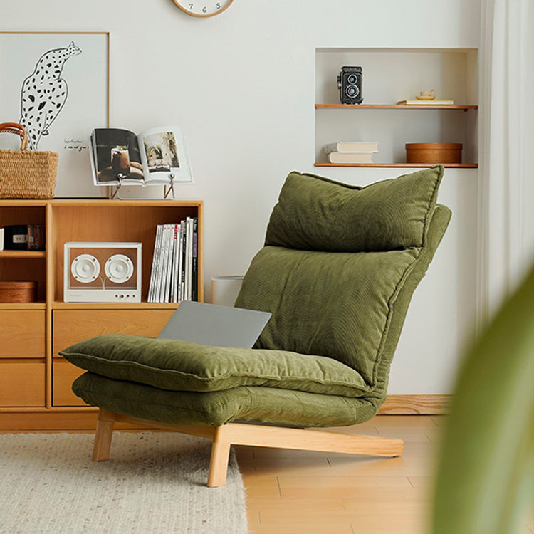 Stylish Green Corduroy Chair with Beech Wood Frame and Silicon Padding fxgmz-607