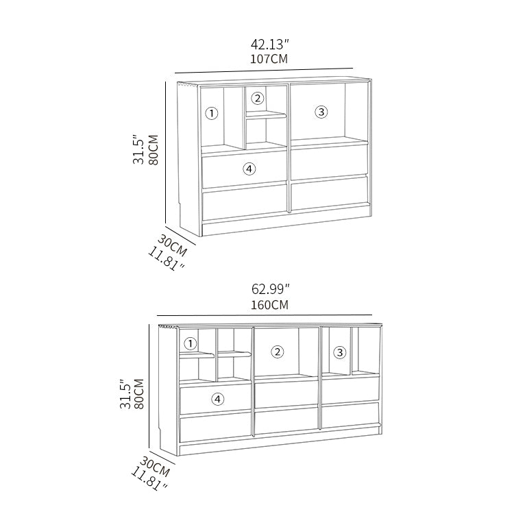 Stylish Beech Wood Multi-Layer Board Cabinet - Natural Wood Finish fxgmz-608