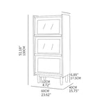 Stunning Natural Beech Wood Cabinet with Glass Shelves – Multi-Layer Durability for Modern Homes fxgmz-609