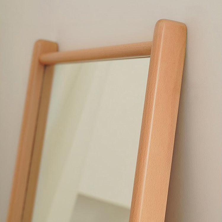Elegant Beech Wood Multi-Layer Mirror with Clear Glass - Natural Finish fxgmz-615