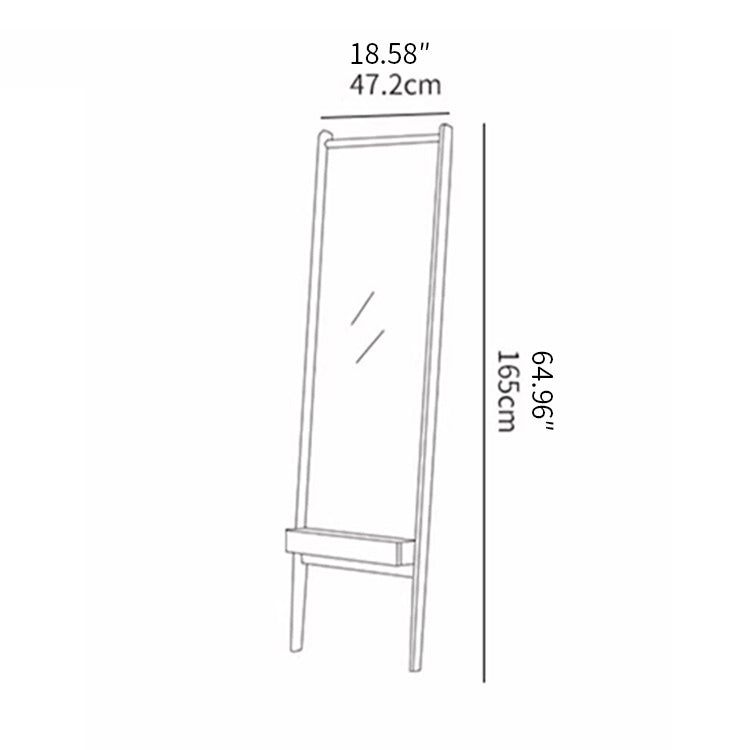 Elegant Beech Wood Multi-Layer Mirror with Clear Glass - Natural Finish fxgmz-615