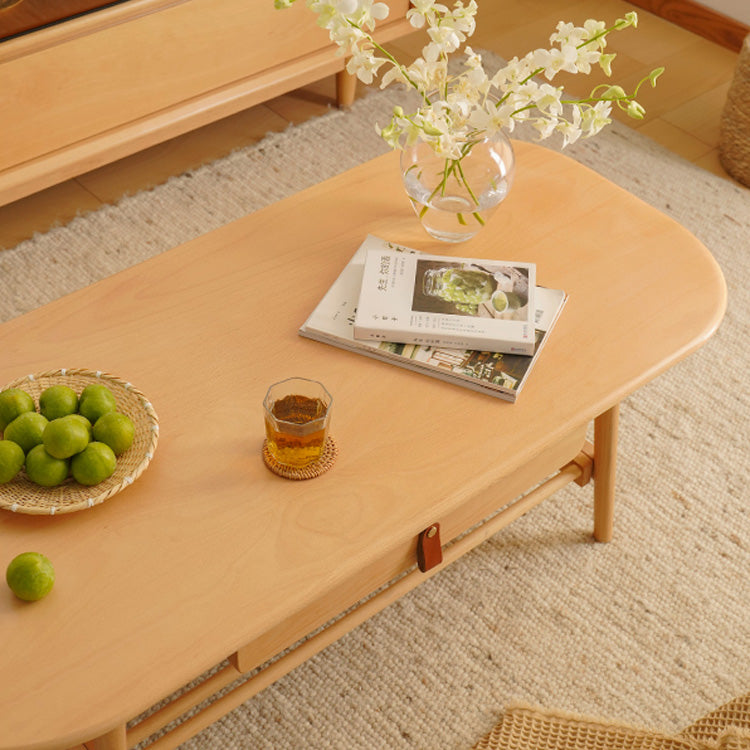 Stylish Beech Wood Multi-Layer Tea Table with Modern Metal Accents fxgmz-619