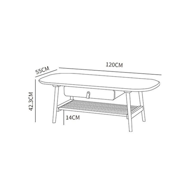 Stylish Beech Wood Multi-Layer Tea Table with Modern Metal Accents fxgmz-619