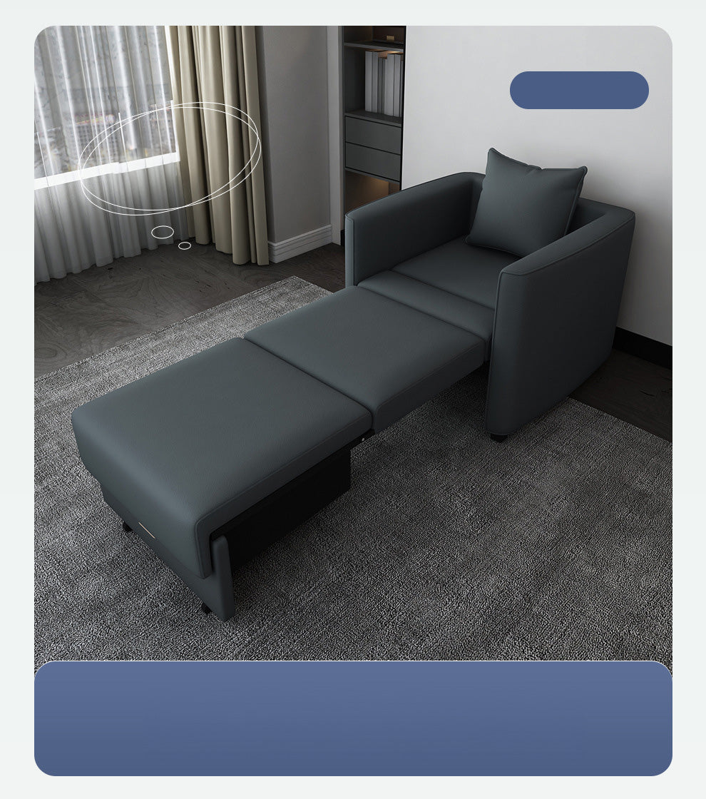 Stylish Techno Fabric Sofa Bed - Available in White, Red, Blue, and Gray with Wood Accents fxgz-272