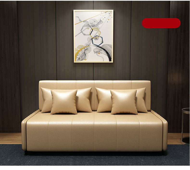 Stylish Multi-Function Sofa Bed - Yellow, Black, Gray, Brown Wood - Comfortable PU Leather fxgz-275