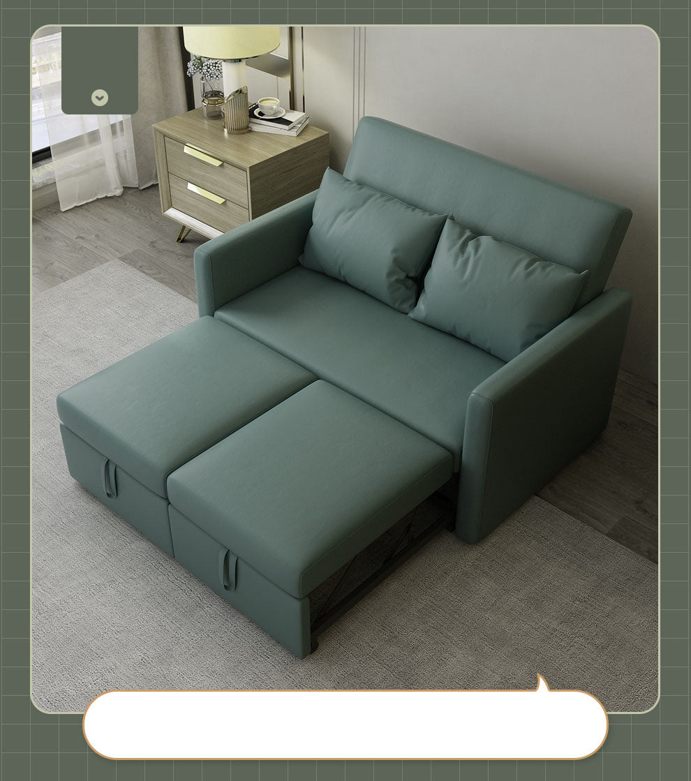 Stylish Techno Fabric Sofa Bed - Off White, Gray, Green, Blue with Dark Wood Finish fxgz-277