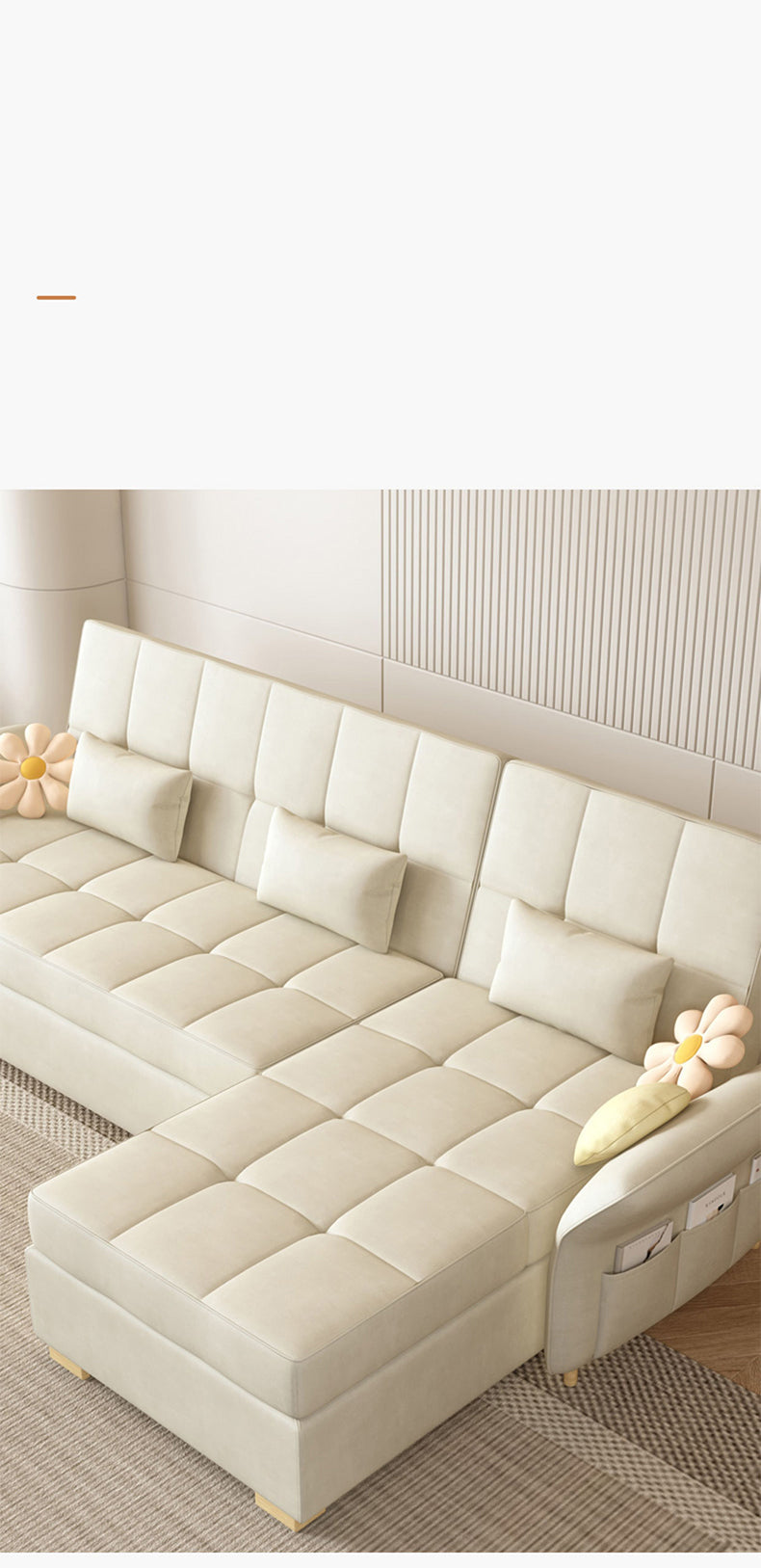 Luxurious Multi-Color Techno Fabric Sofa Bed - Off White, Gray, Brown, Green, Blue & Brick Red Options fxgz-279