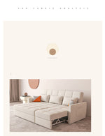 Stylish Wood Techno Fabric Sofa Bed in Blue Gray White - Multi-functional and Modern fxgz-293