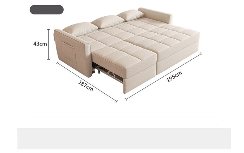 Stylish Wood Techno Fabric Sofa Bed in Blue Gray White - Multi-functional and Modern fxgz-293
