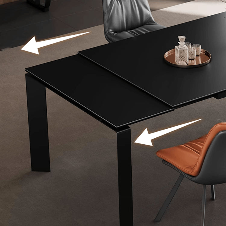 Elegant Black Matte Table with Stunning White Marble Top fxj-679