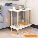 Sleek White Natural Wood Tea Table with Multi-Layer Board Design fxjc-510