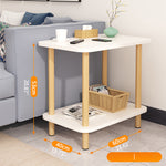 Sleek White Natural Wood Tea Table with Multi-Layer Board Design fxjc-510