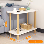 Sleek White Natural Wood Tea Table with Multi-Layer Board Design fxjc-510