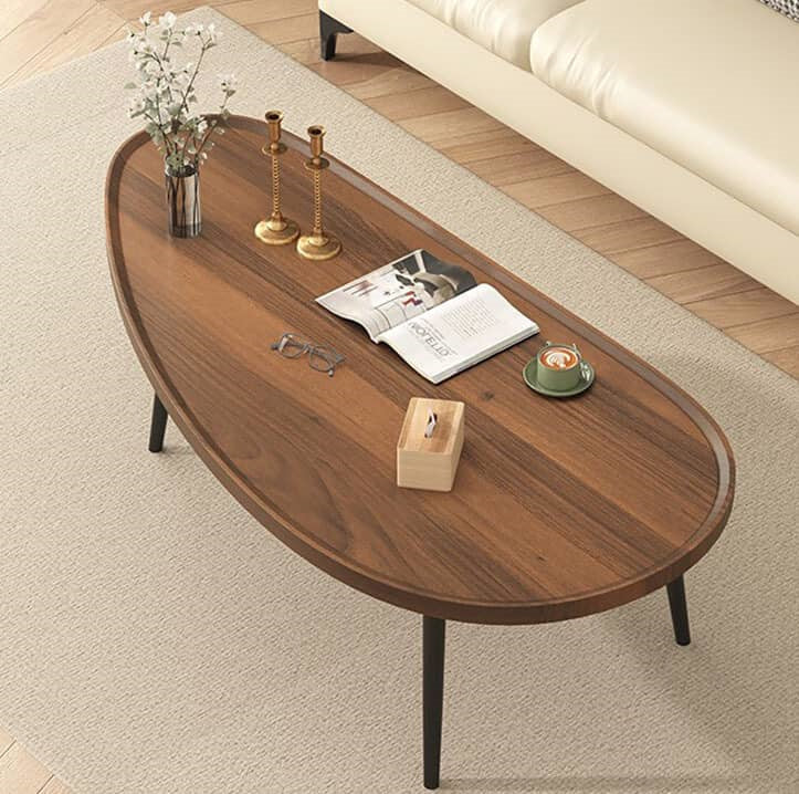 Modern Elegant Tea Table in Brown, Black, White, and Natural Finishes - Perfect for Any Decor! fxjc-912