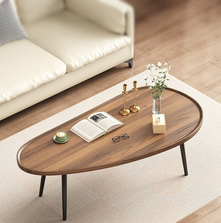 Modern Elegant Tea Table in Brown, Black, White, and Natural Finishes - Perfect for Any Decor! fxjc-912