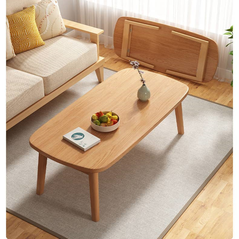 Natural White Solid Wood Tea Table - Elegant and Durable Design fxjc-914