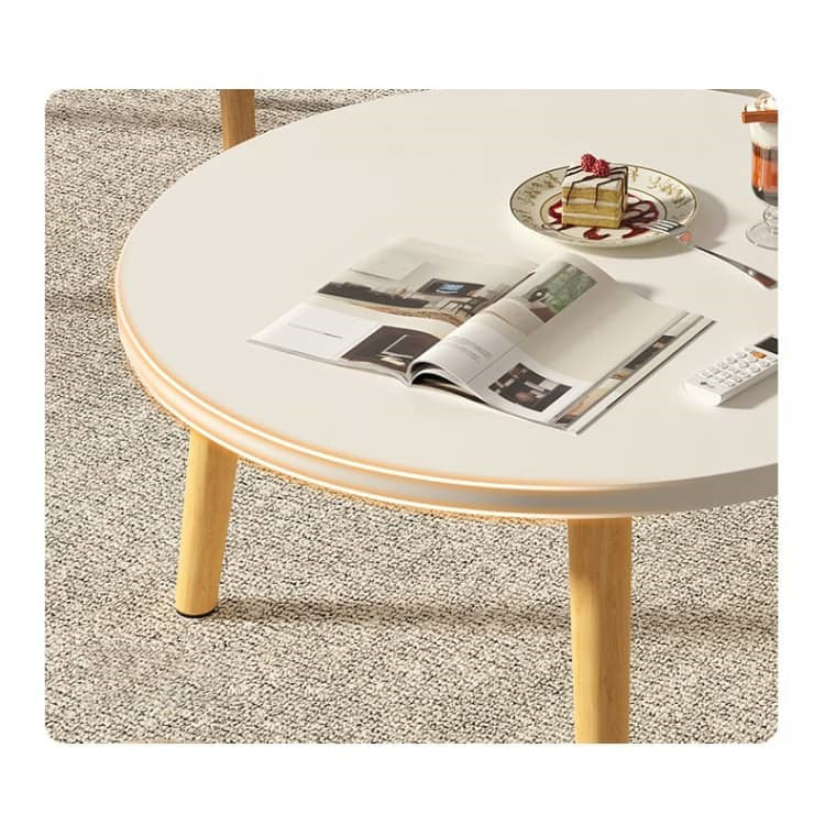 Yellow and Natural Solid Wood Tea Table – Perfect White Accents for Any Room fxjc-917