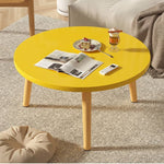 Yellow and Natural Solid Wood Tea Table – Perfect White Accents for Any Room fxjc-917