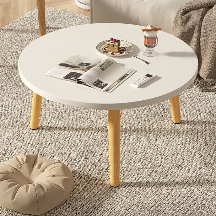 Yellow and Natural Solid Wood Tea Table – Perfect White Accents for Any Room fxjc-917