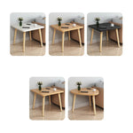 Elegant Solid Wood Tea Table – Modern White, Natural, & Black Design fxjc-919