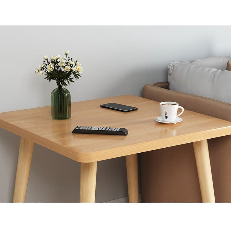 Elegant Solid Wood Tea Table – Modern White, Natural, & Black Design fxjc-919