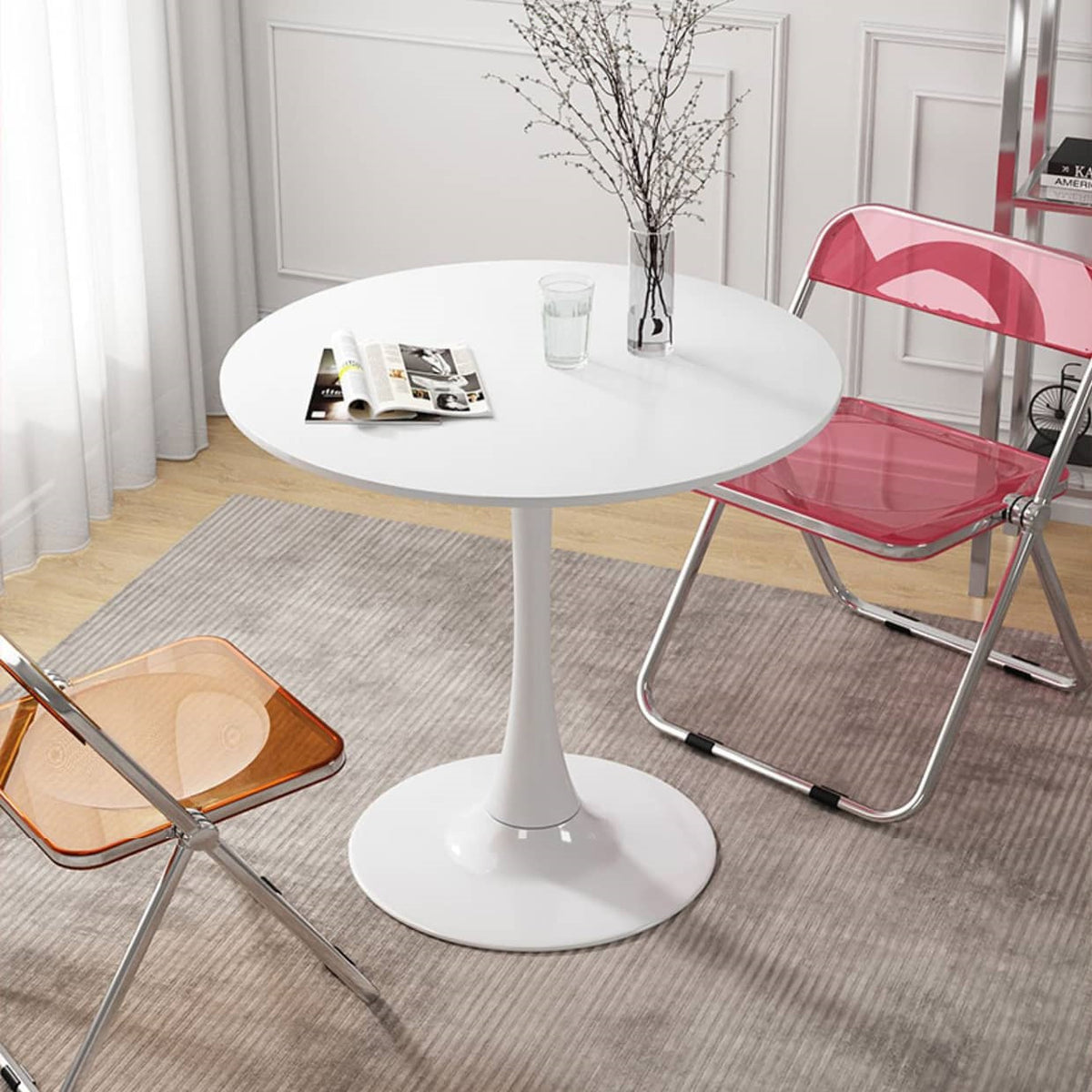 Sleek Modern Table in Elegant White and Black Finish fxjc-922