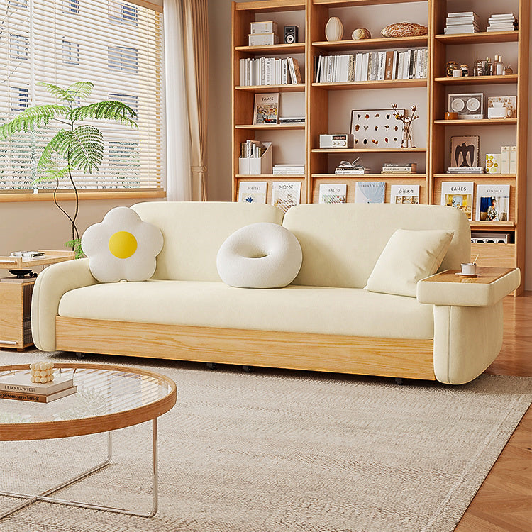 Stylish Sofa with Natural Beige and Brown Tones Featuring Oak Wood Frame & Coir Padding fxl-965