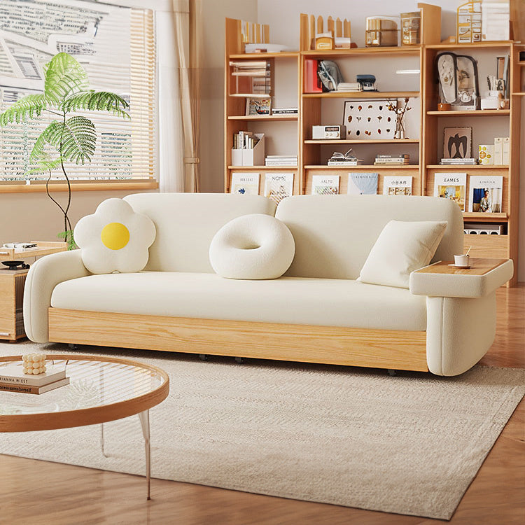 Stylish Sofa with Natural Beige and Brown Tones Featuring Oak Wood Frame & Coir Padding fxl-965