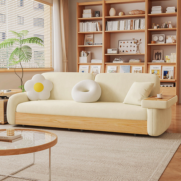 Stylish Sofa with Natural Beige and Brown Tones Featuring Oak Wood Frame & Coir Padding fxl-965