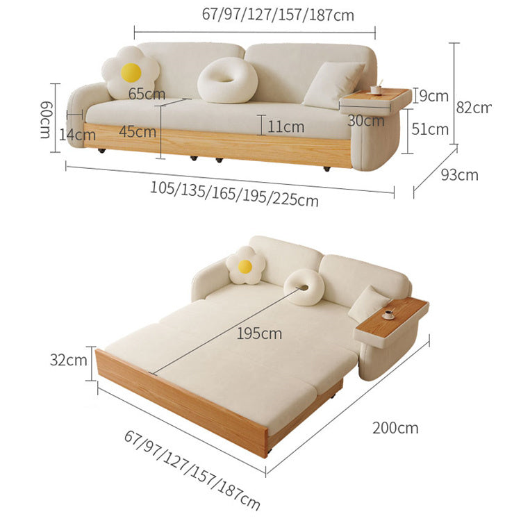 Stylish Sofa with Natural Beige and Brown Tones Featuring Oak Wood Frame & Coir Padding fxl-965