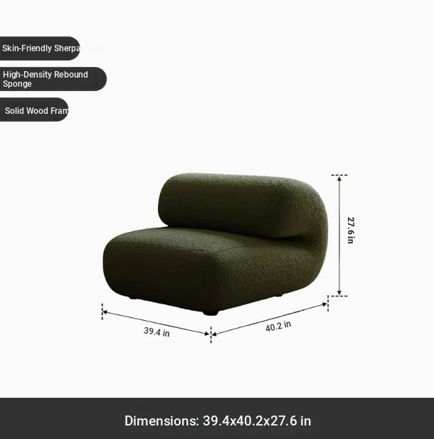 Stylish PineFoam Faux Lambswool Sofa for Modern Living Spaces – Cozy and Contemporary Design fxmj-3037