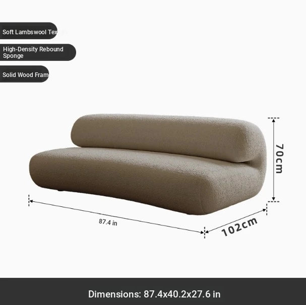 Stylish PineFoam Faux Lambswool Sofa for Modern Living Spaces – Cozy and Contemporary Design fxmj-3037