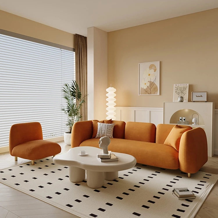 Modern Pine Techno Fabric Sofa - Stylish and Comfortable Living Room Furniture fxmj-3038