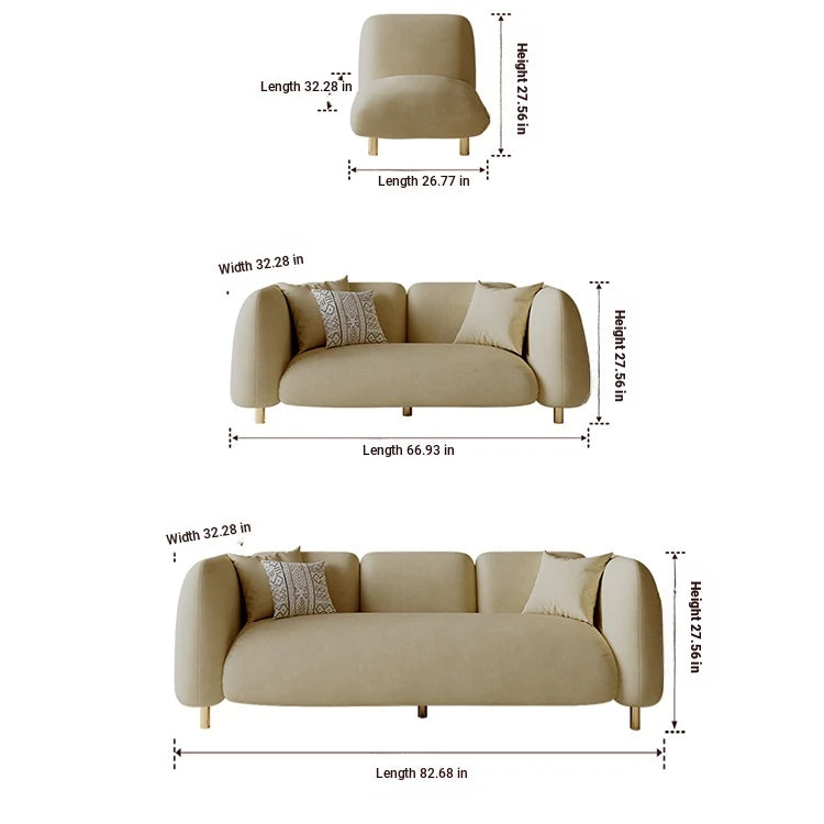 Modern Pine Techno Fabric Sofa - Stylish and Comfortable Living Room Furniture fxmj-3038