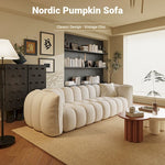 Chic Pine Faux Lambswool Sofa with Luxurious Comfort - Modern Curved Design for Stylish Living Rooms fxmj-3040