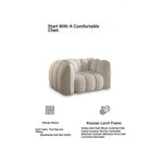 Chic Pine Faux Lambswool Sofa with Luxurious Comfort - Modern Curved Design for Stylish Living Rooms fxmj-3040