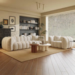 Chic Pine Faux Lambswool Sofa with Luxurious Comfort - Modern Curved Design for Stylish Living Rooms fxmj-3040