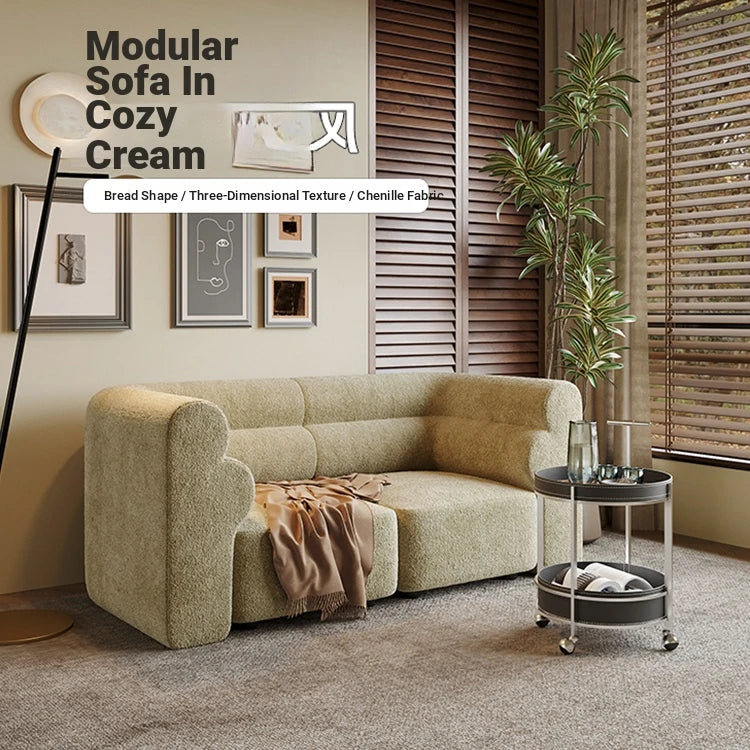 Luxurious Solid Wood Chenille Sofa – Modern Design for Stylish Living Spaces fxmj-3041
