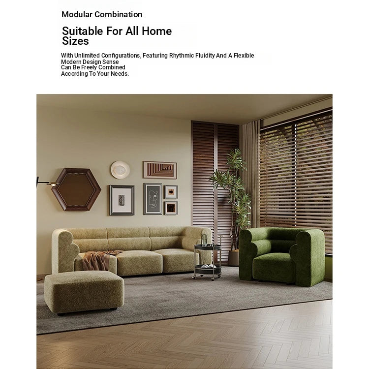 Luxurious Solid Wood Chenille Sofa – Modern Design for Stylish Living Spaces fxmj-3041