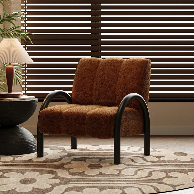Trendy Solid Wood Chenille Accent Chair – Stylish Comfort for Your Living Space fxmj-3043