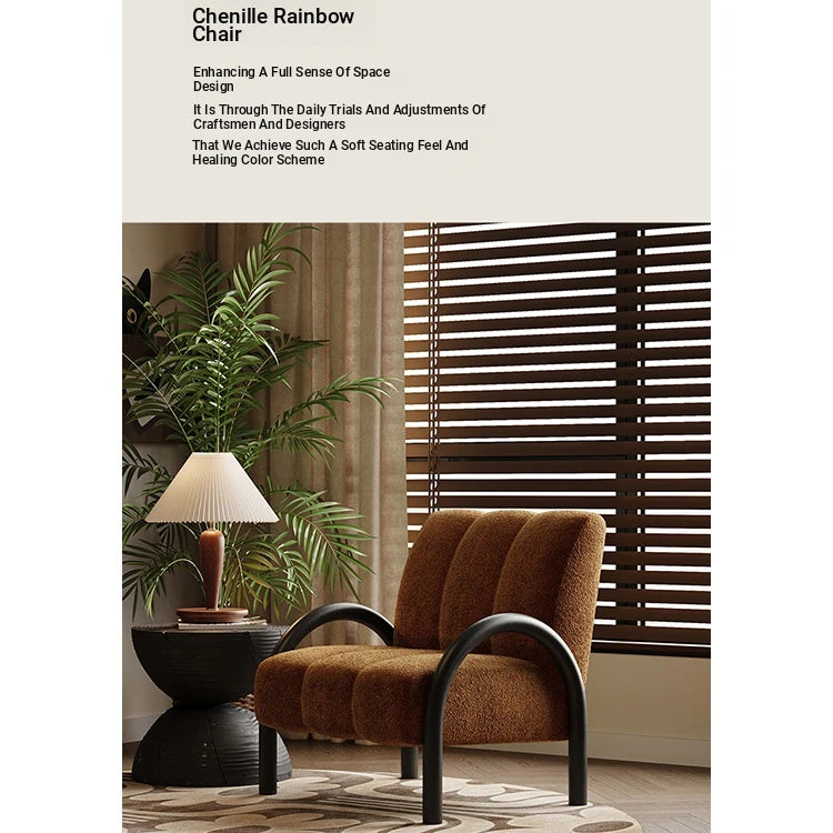 Trendy Solid Wood Chenille Accent Chair – Stylish Comfort for Your Living Space fxmj-3043